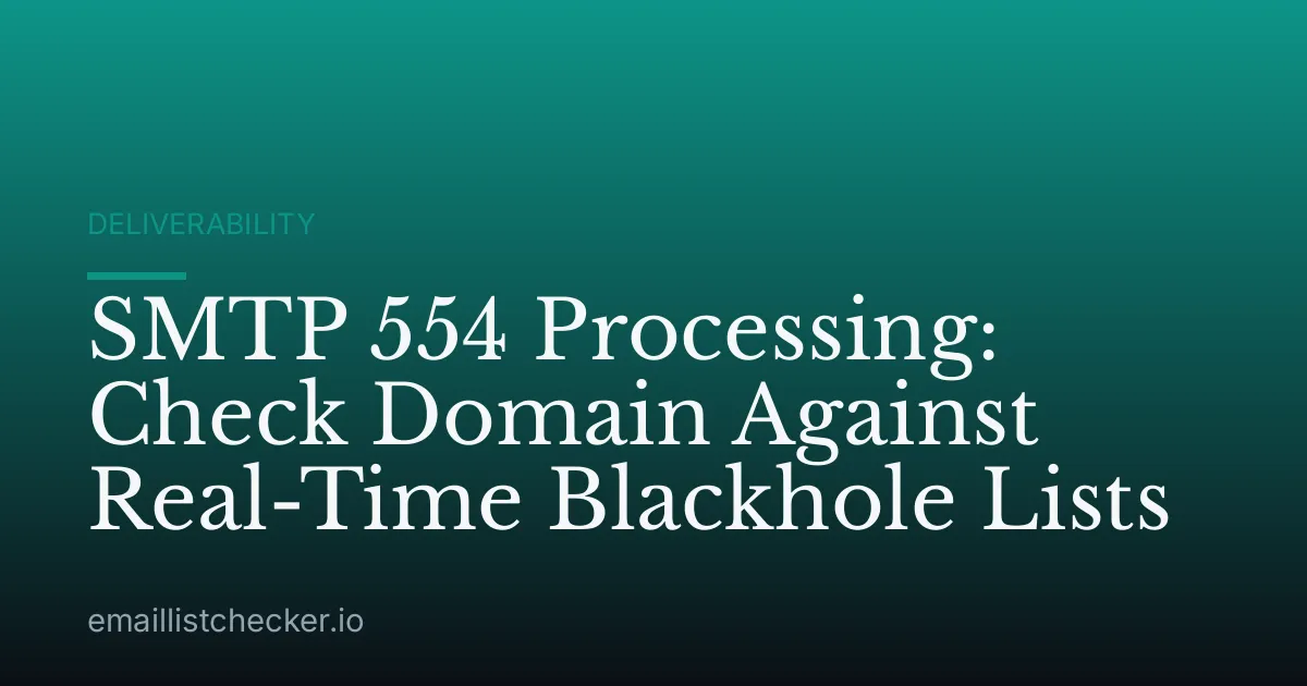 SMTP 554 Processing: Check Domain Against Real-Time Blackhole Lists