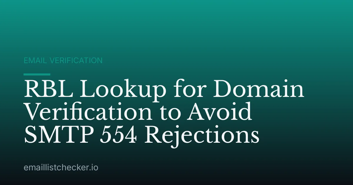 RBL Lookup for Domain Verification to Avoid SMTP 554 Rejections