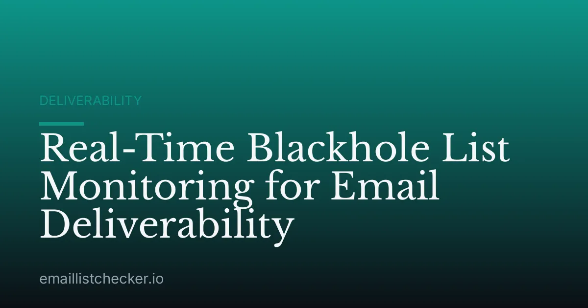 Real-Time Blackhole List Monitoring for Email Deliverability