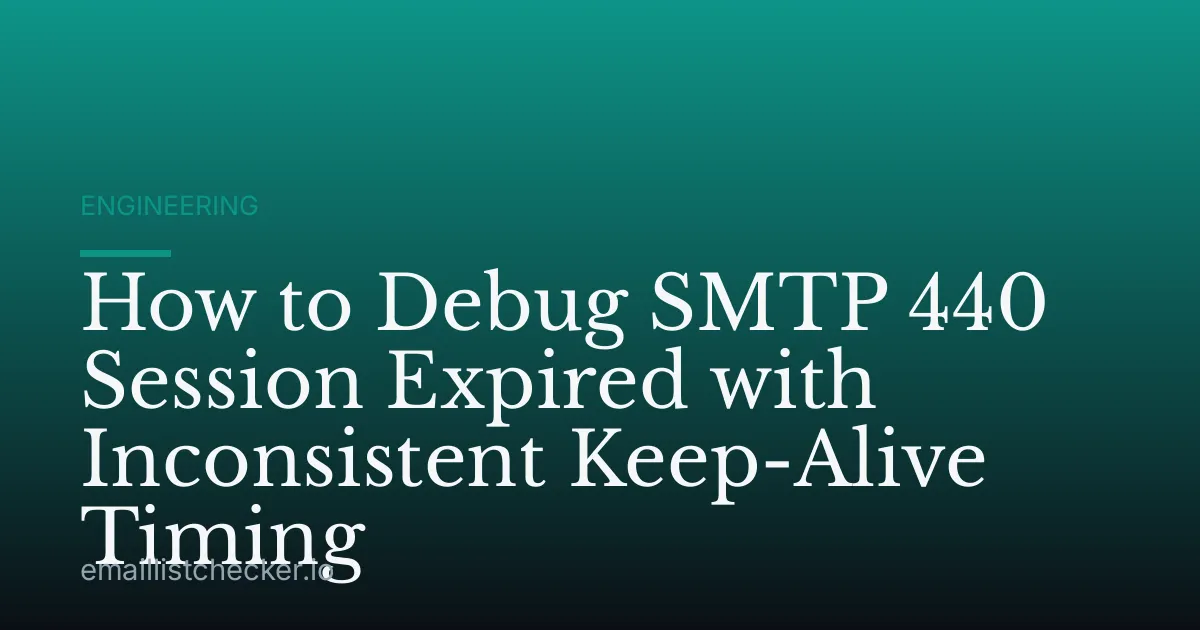 How to Debug SMTP 440 Session Expired with Inconsistent Keep-Alive Timing