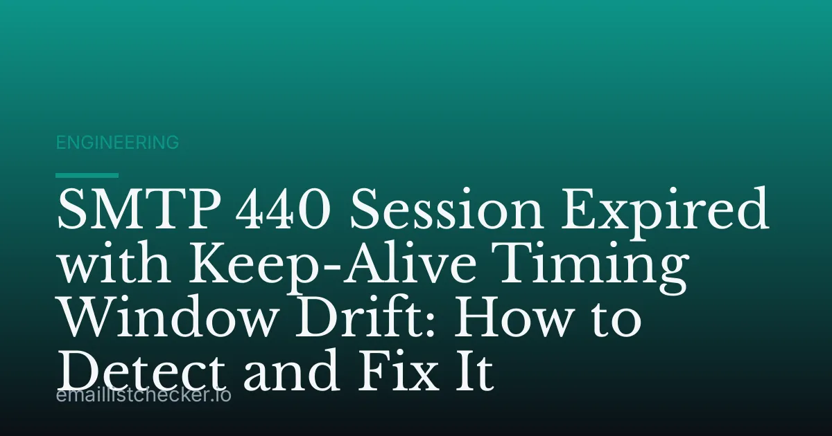 SMTP 440 Session Expired with Keep-Alive Timing Window Drift: How to Detect and Fix It