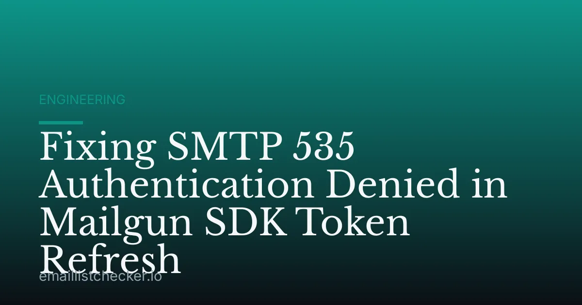 Fixing SMTP 535 Authentication Denied in Mailgun SDK Token Refresh