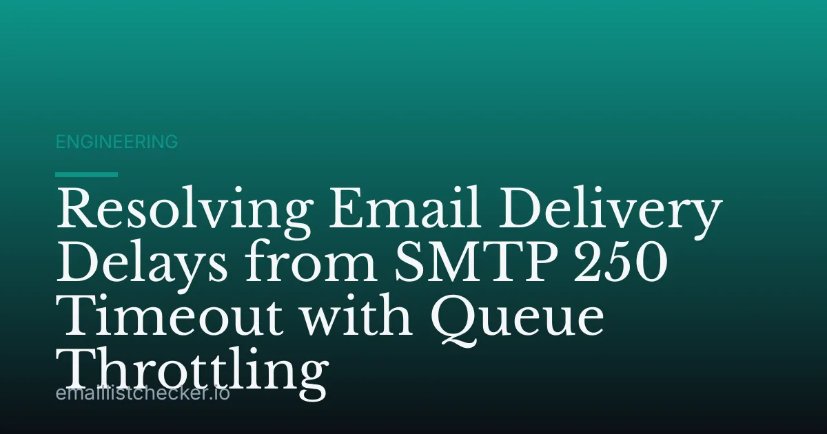 Resolving Email Delivery Delays from SMTP 250 Timeout with Queue Throttling