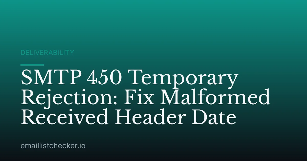SMTP 450 Temporary Rejection: Fix Malformed Received Header Date