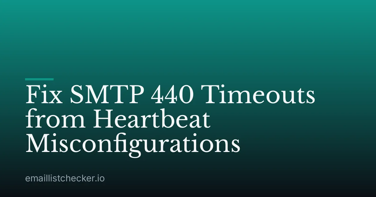 Fix SMTP 440 Timeouts from Heartbeat Misconfigurations