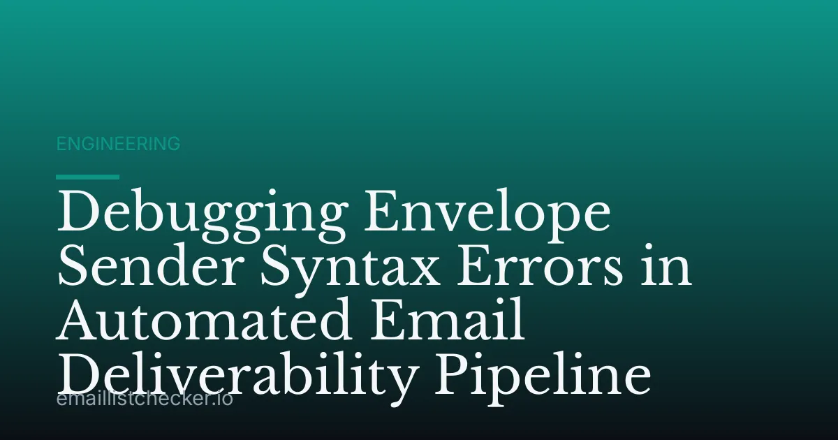 Debugging Envelope Sender Syntax Errors in Automated Email Deliverability Pipeline