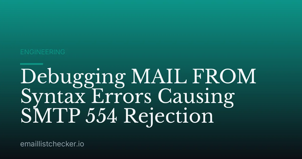 Debugging MAIL FROM Syntax Errors Causing SMTP 554 Rejection