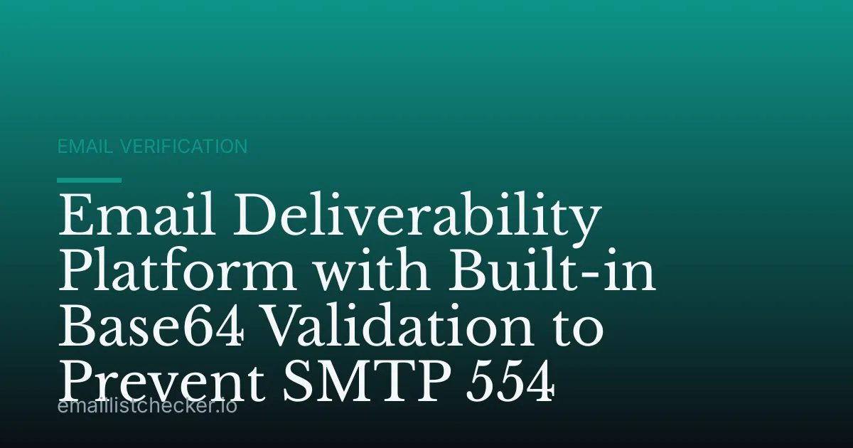 Email Deliverability Platform with Built-in Base64 Validation to Prevent SMTP 554