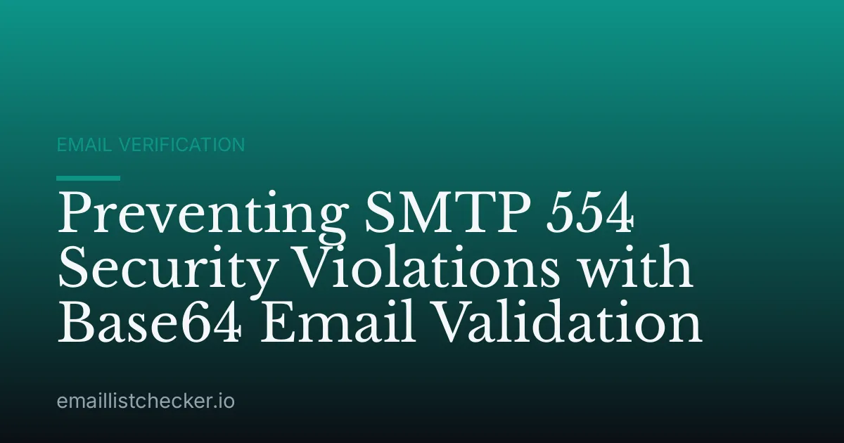 Preventing SMTP 554 Security Violations with Base64 Email Validation