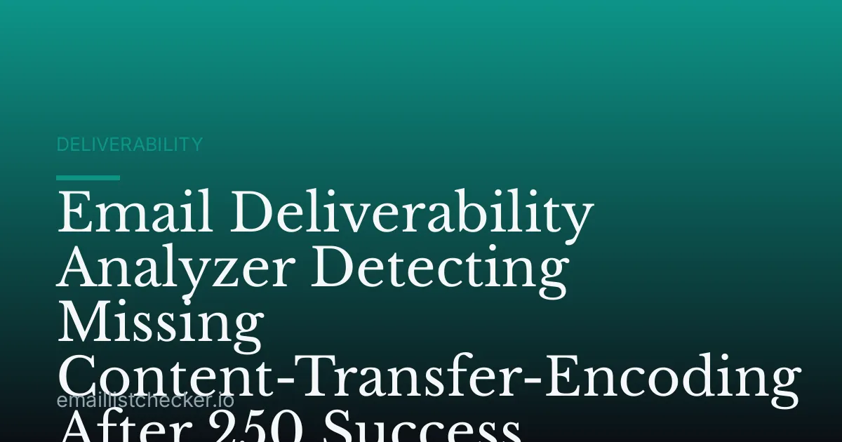 Email Deliverability Analyzer Detecting Missing Content-Transfer-Encoding After 250 Success