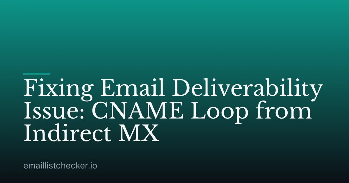 Fixing Email Deliverability Issue: CNAME Loop from Indirect MX