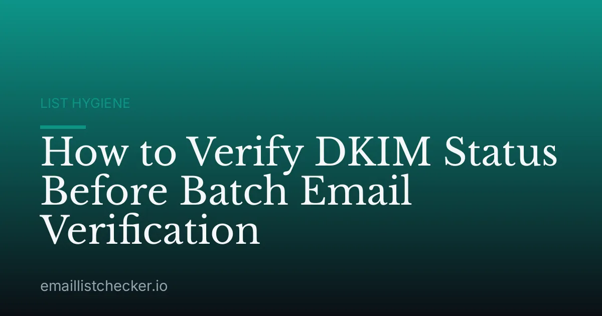 How to Verify DKIM Status Before Batch Email Verification