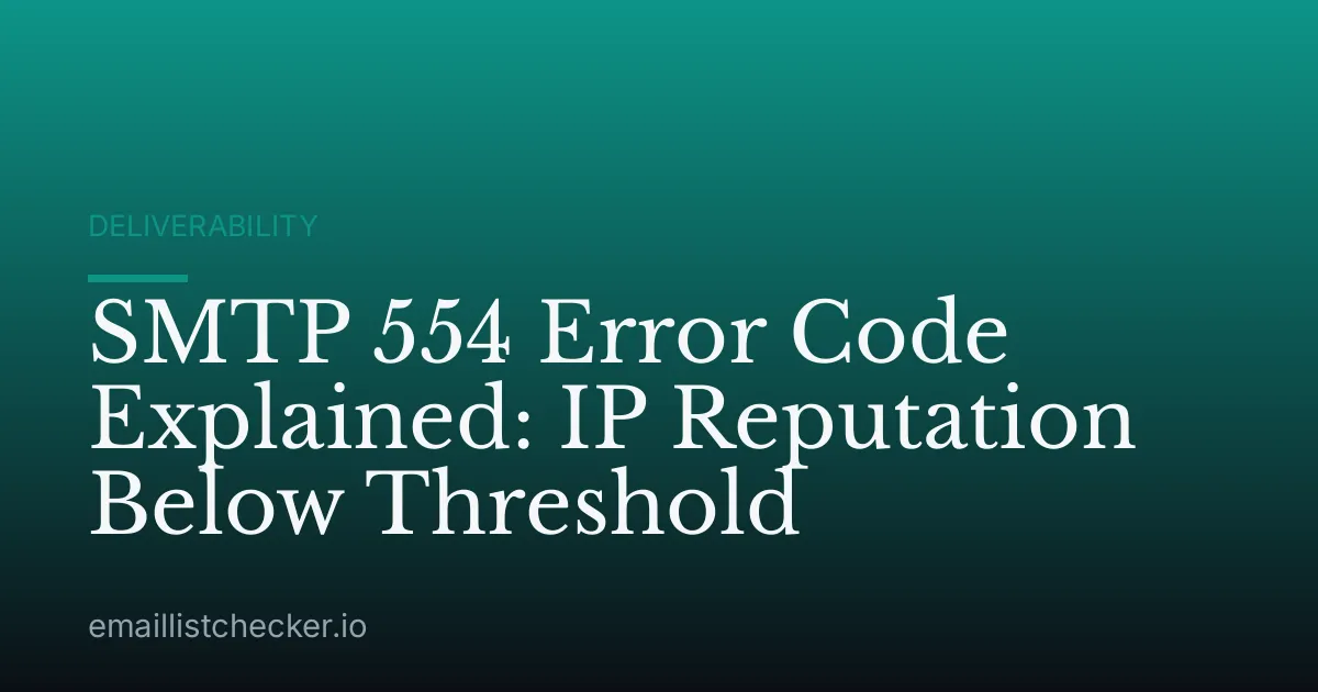 SMTP 554 Error Code Explained: IP Reputation Below Threshold