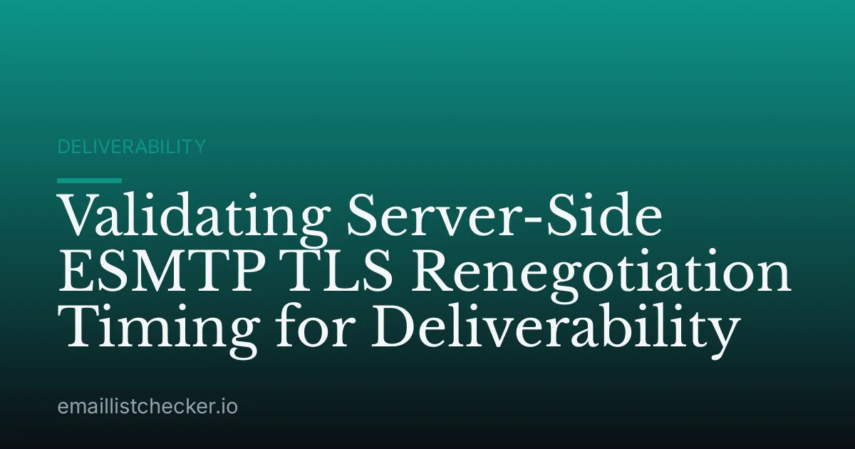 Validating Server-Side ESMTP TLS Renegotiation Timing for Deliverability