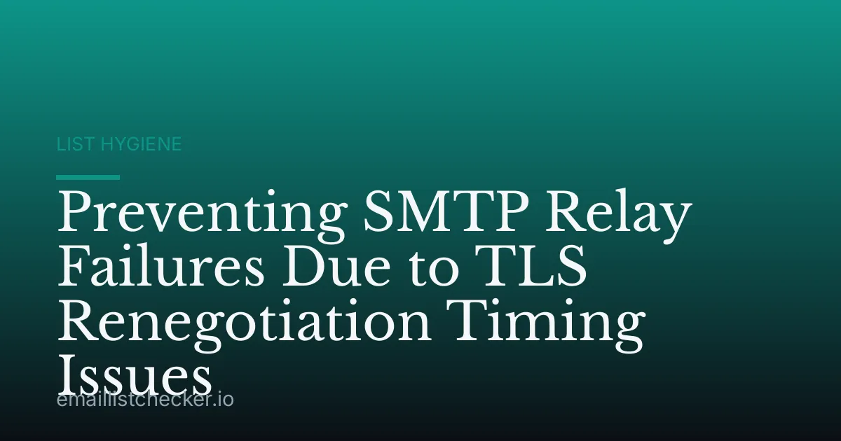 Preventing SMTP Relay Failures Due to TLS Renegotiation Timing Issues