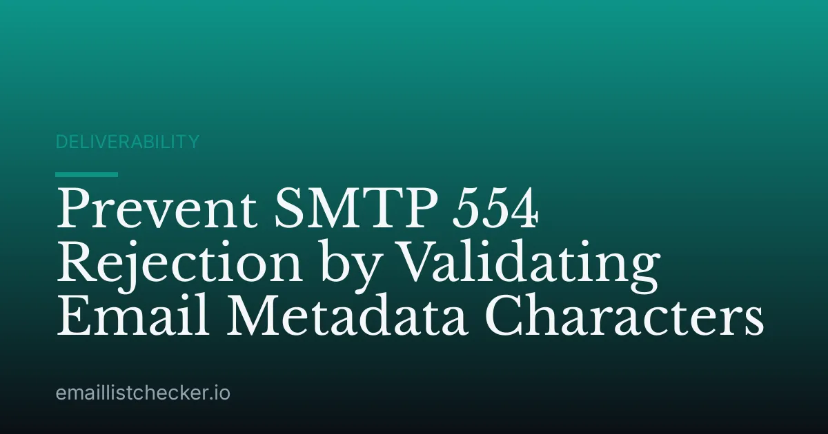 Prevent SMTP 554 Rejection by Validating Email Metadata Characters