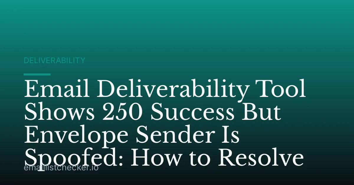 Email Deliverability Tool Shows 250 Success But Envelope Sender Is Spoofed: How to Resolve