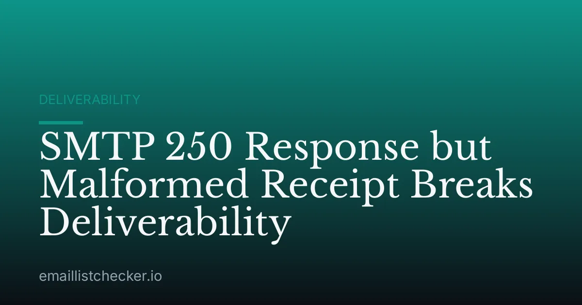 SMTP 250 Response but Malformed Receipt Breaks Deliverability
