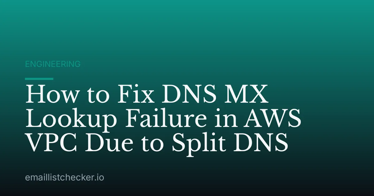 How to Fix DNS MX Lookup Failure in AWS VPC Due to Split DNS