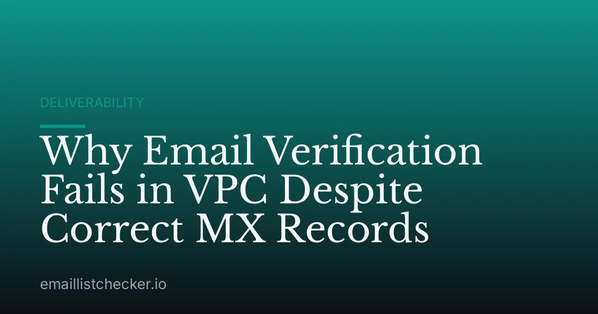 Why Email Verification Fails in VPC Despite Correct MX Records