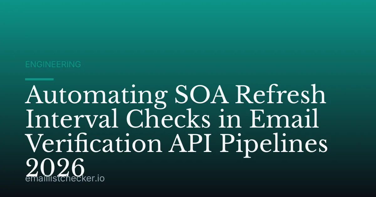 Automating SOA Refresh Interval Checks in Email Verification API Pipelines 2026