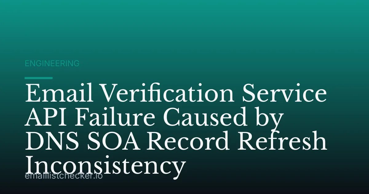 Email Verification Service API Failure Caused by DNS SOA Record Refresh Inconsistency