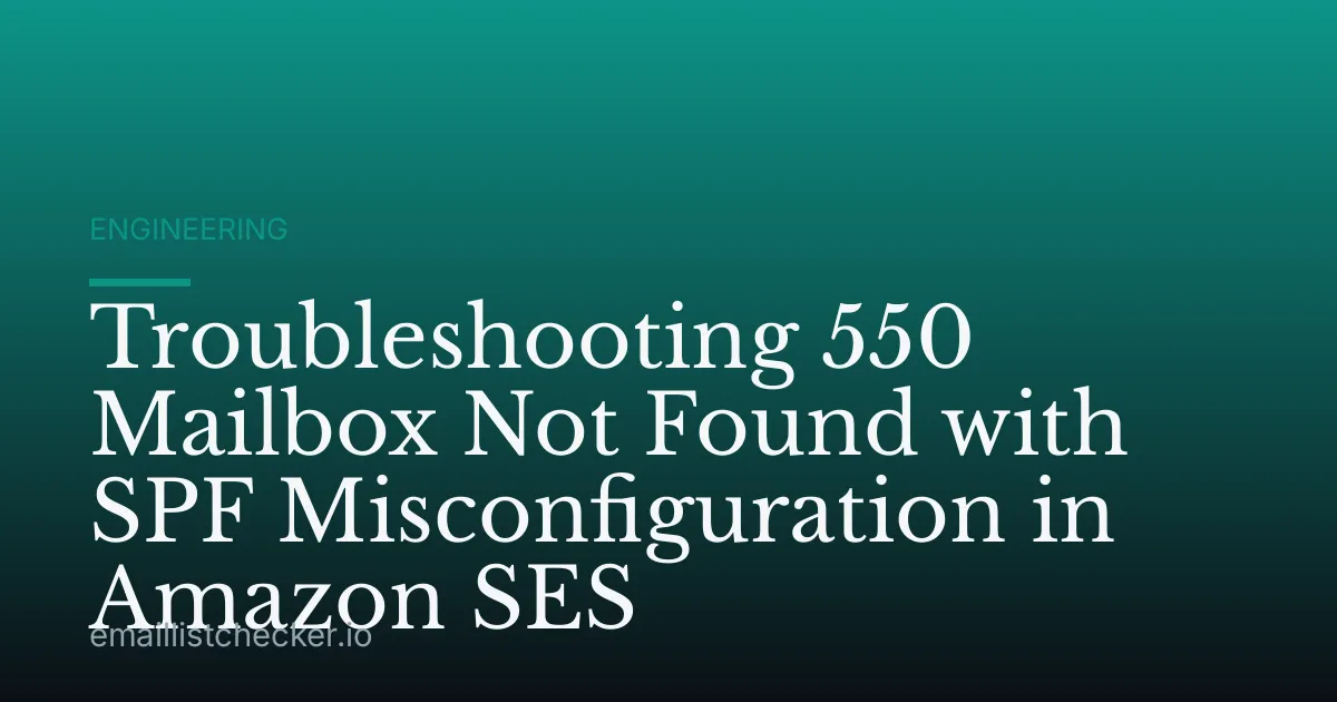 Troubleshooting 550 Mailbox Not Found with SPF Misconfiguration in Amazon SES