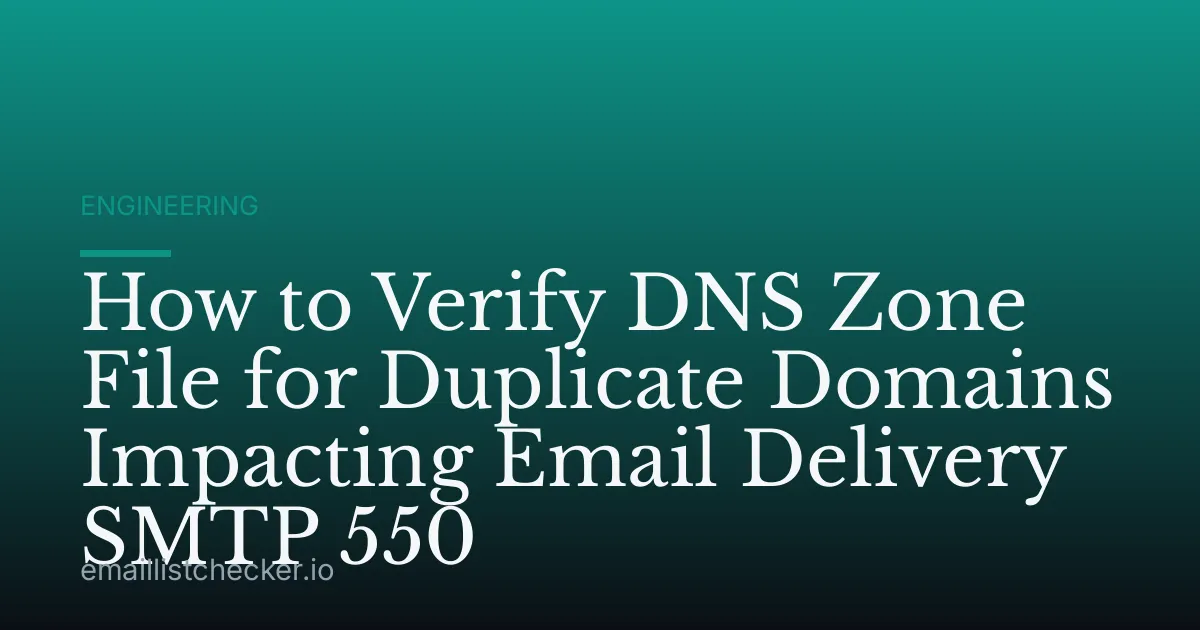 How to Verify DNS Zone File for Duplicate Domains Impacting Email Delivery SMTP 550