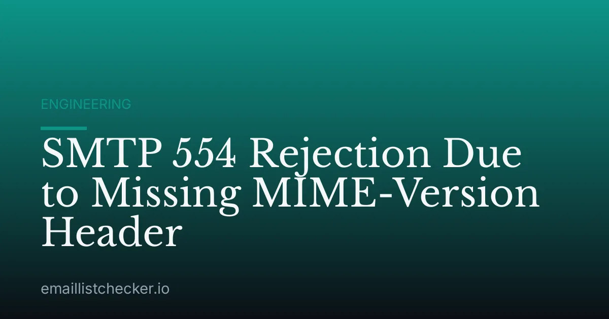 SMTP 554 Rejection Due to Missing MIME-Version Header
