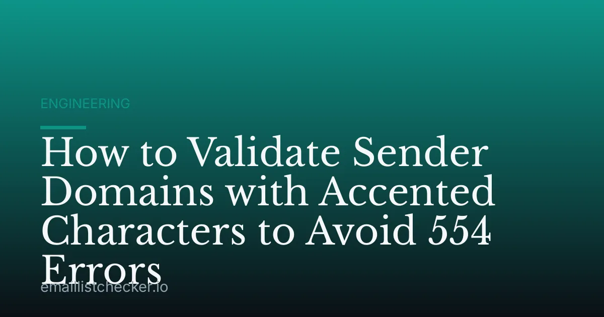 How to Validate Sender Domains with Accented Characters to Avoid 554 Errors