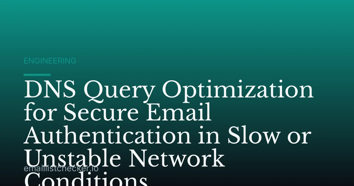 DNS Query Optimization for Secure Email Authentication in Slow or Unstable Network Conditions