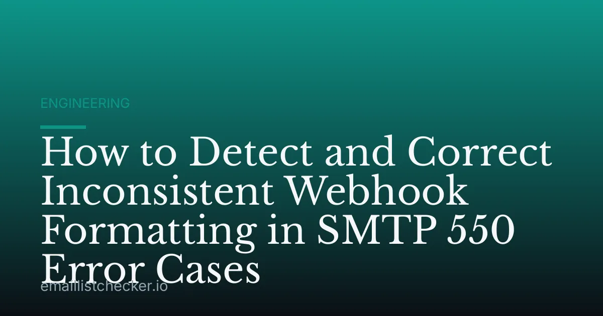 How to Detect and Correct Inconsistent Webhook Formatting in SMTP 550 Error Cases