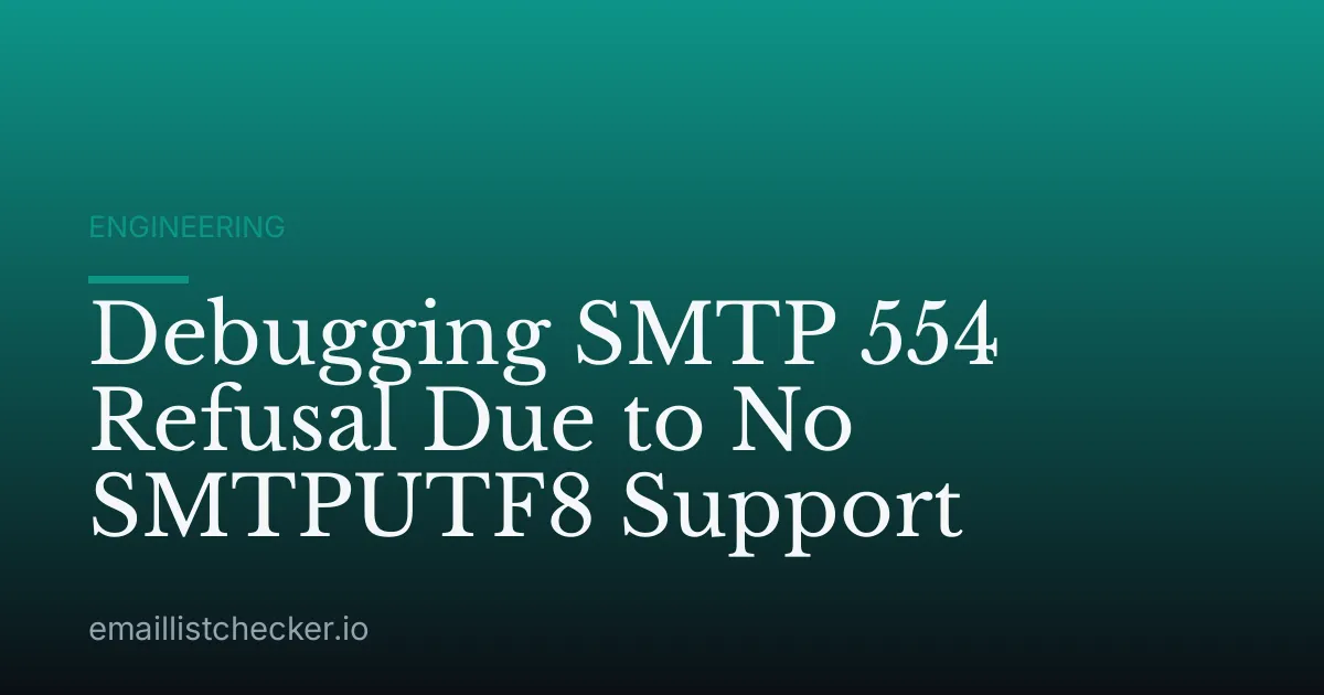 Debugging SMTP 554 Refusal Due to No SMTPUTF8 Support