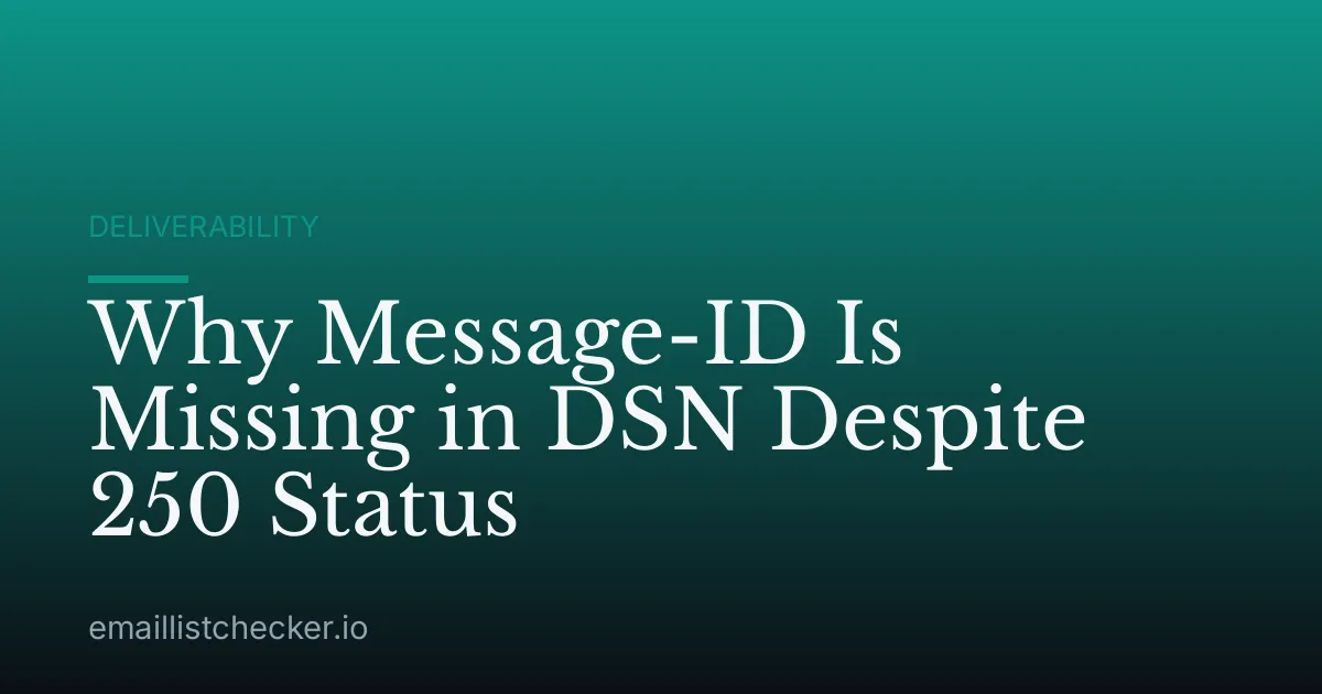 Why Message-ID Is Missing in DSN Despite 250 Status