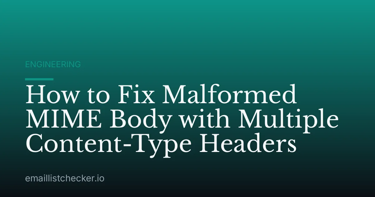 How to Fix Malformed MIME Body with Multiple Content-Type Headers