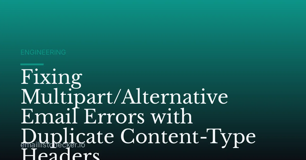 Fixing Multipart/Alternative Email Errors with Duplicate Content-Type Headers