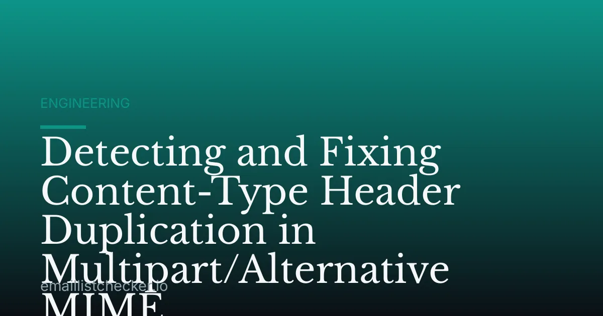 Detecting and Fixing Content-Type Header Duplication in Multipart/Alternative MIME