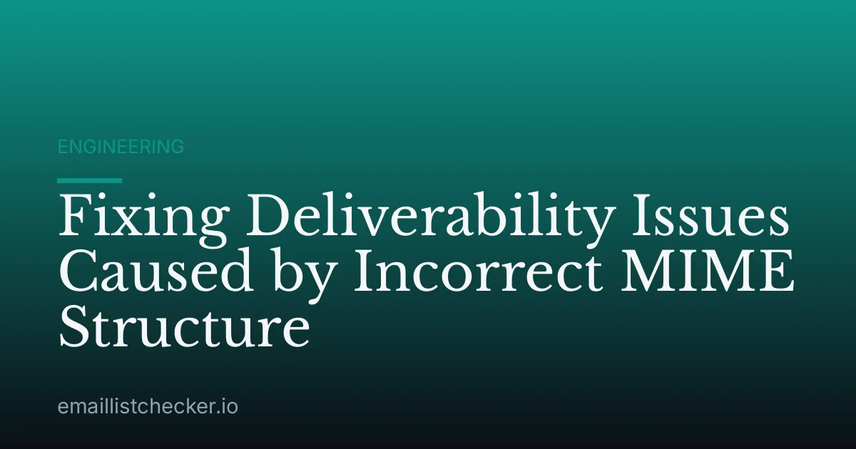 Fixing Deliverability Issues Caused by Incorrect MIME Structure