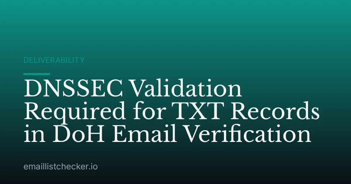 DNSSEC Validation Required for TXT Records in DoH Email Verification