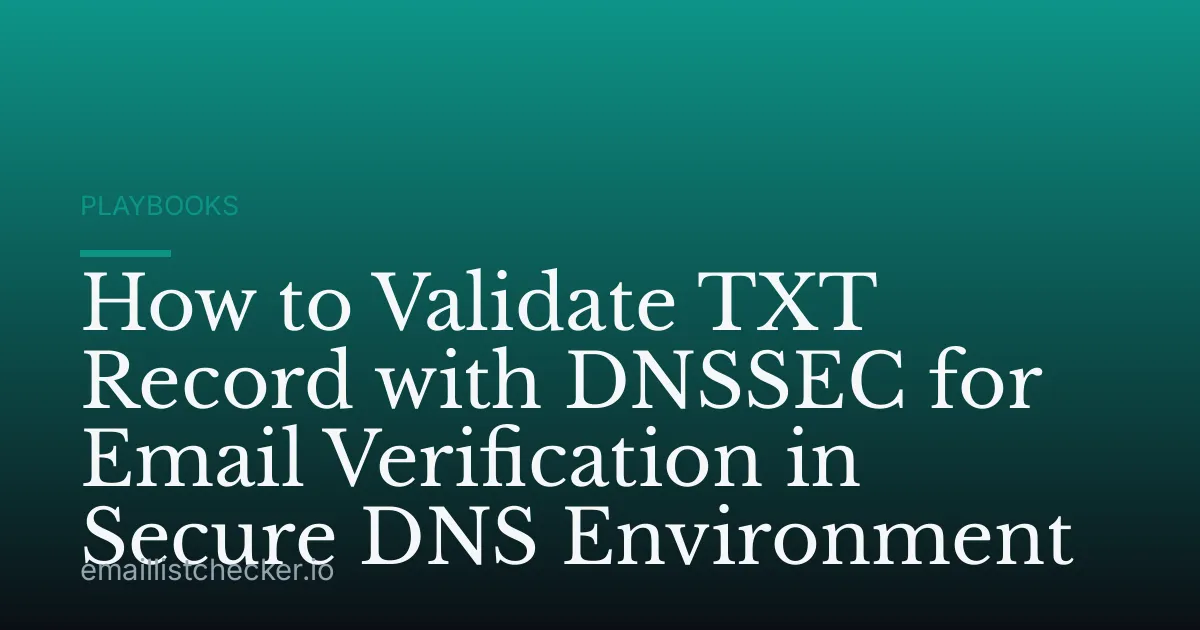 How to Validate TXT Record with DNSSEC for Email Verification in Secure DNS Environment