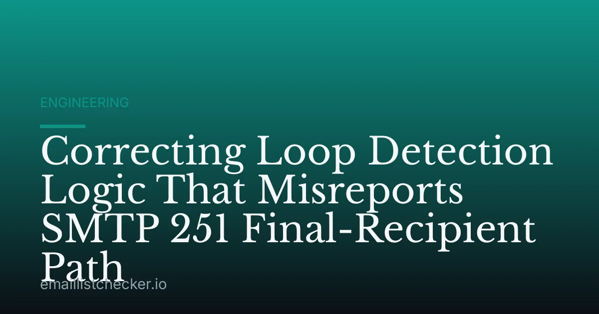 Correcting Loop Detection Logic That Misreports SMTP 251 Final-Recipient Path