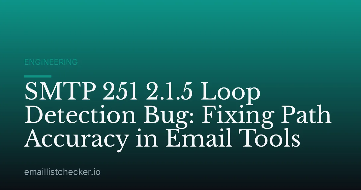 SMTP 251 2.1.5 Loop Detection Bug: Fixing Path Accuracy in Email Tools