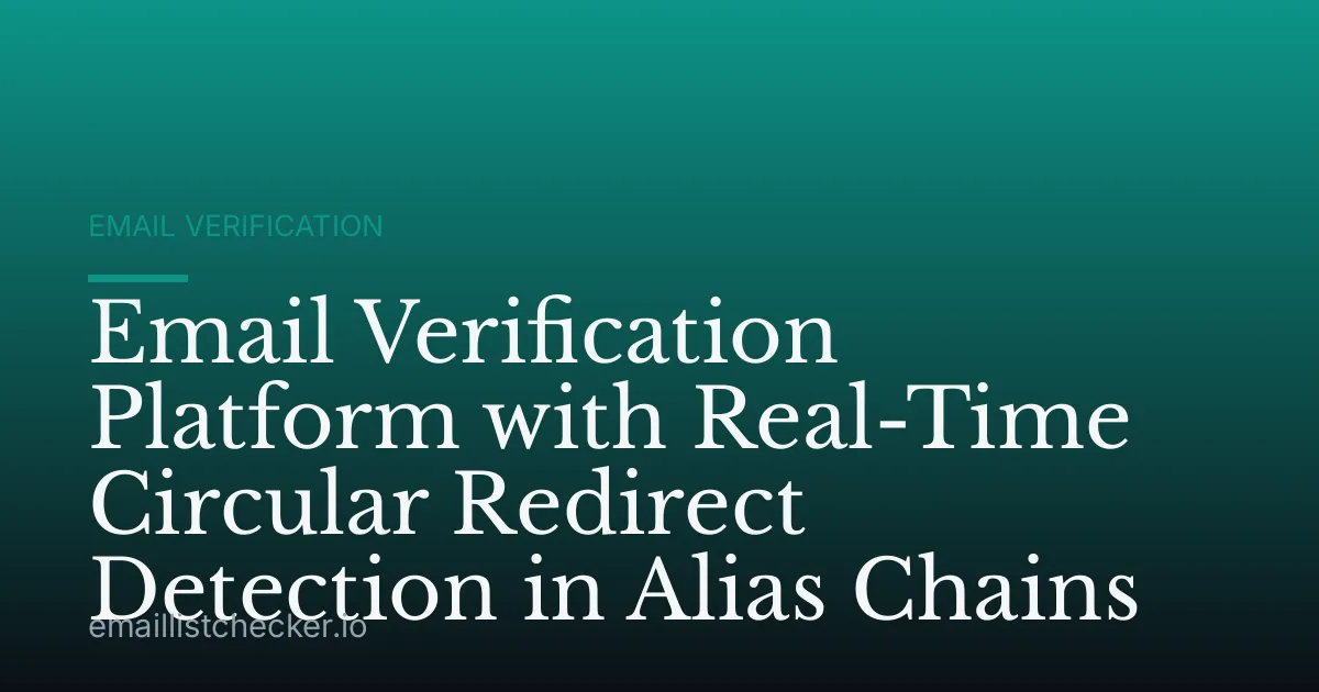 Email Verification Platform with Real-Time Circular Redirect Detection in Alias Chains