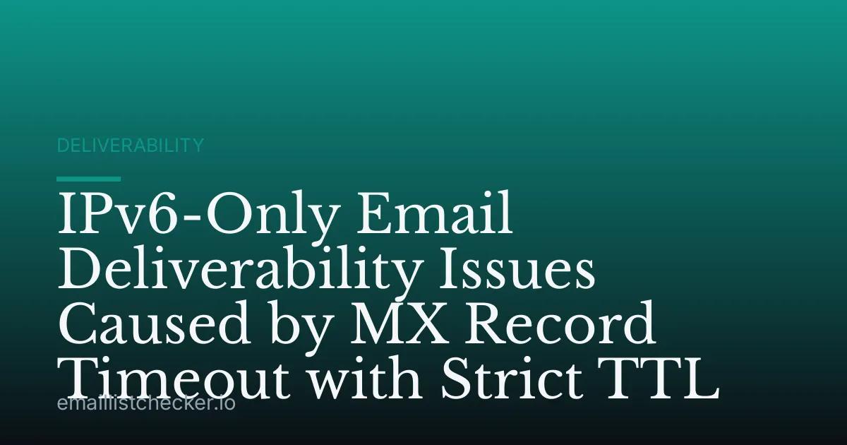 IPv6-Only Email Deliverability Issues Caused by MX Record Timeout with Strict TTL