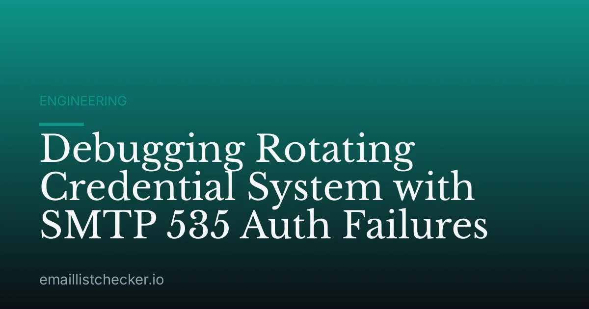 Debugging Rotating Credential System with SMTP 535 Auth Failures
