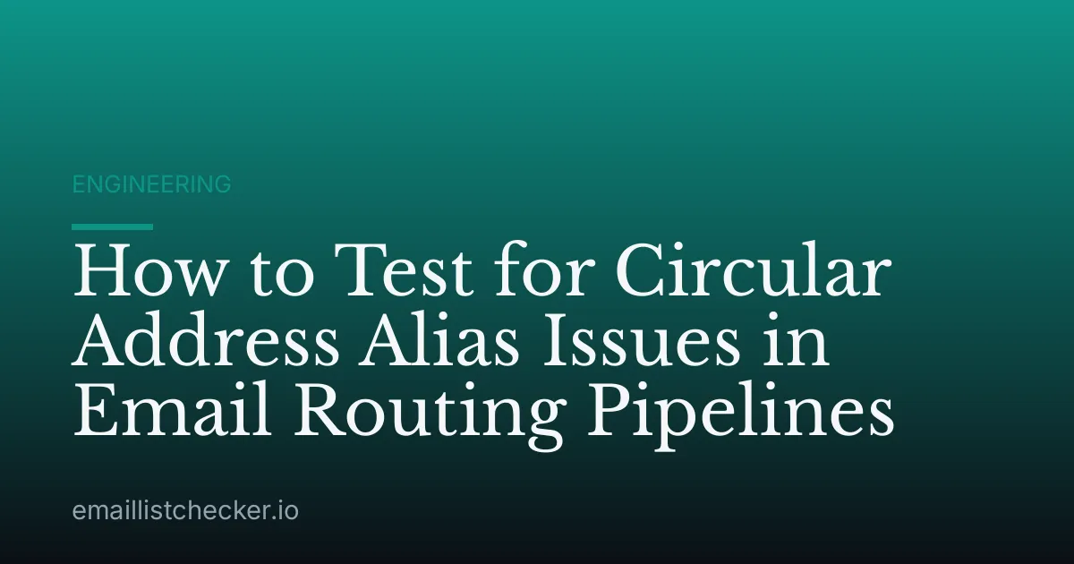 How to Test for Circular Address Alias Issues in Email Routing Pipelines