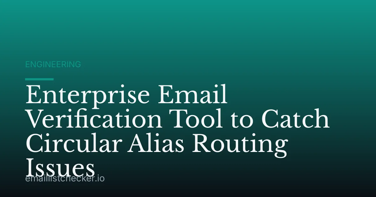 Enterprise Email Verification Tool to Catch Circular Alias Routing Issues