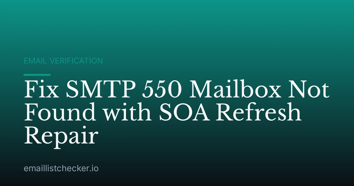 Fix SMTP 550 Mailbox Not Found with SOA Refresh Repair