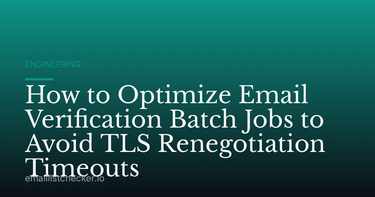 How to Optimize Email Verification Batch Jobs to Avoid TLS Renegotiation Timeouts