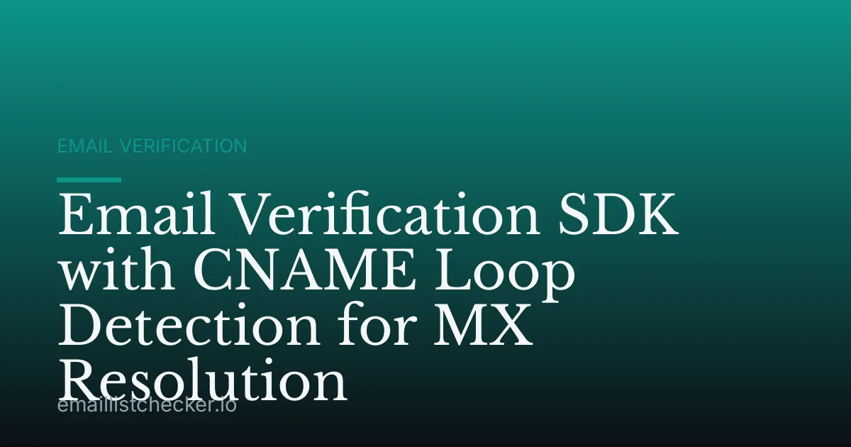 Email Verification SDK with CNAME Loop Detection for MX Resolution